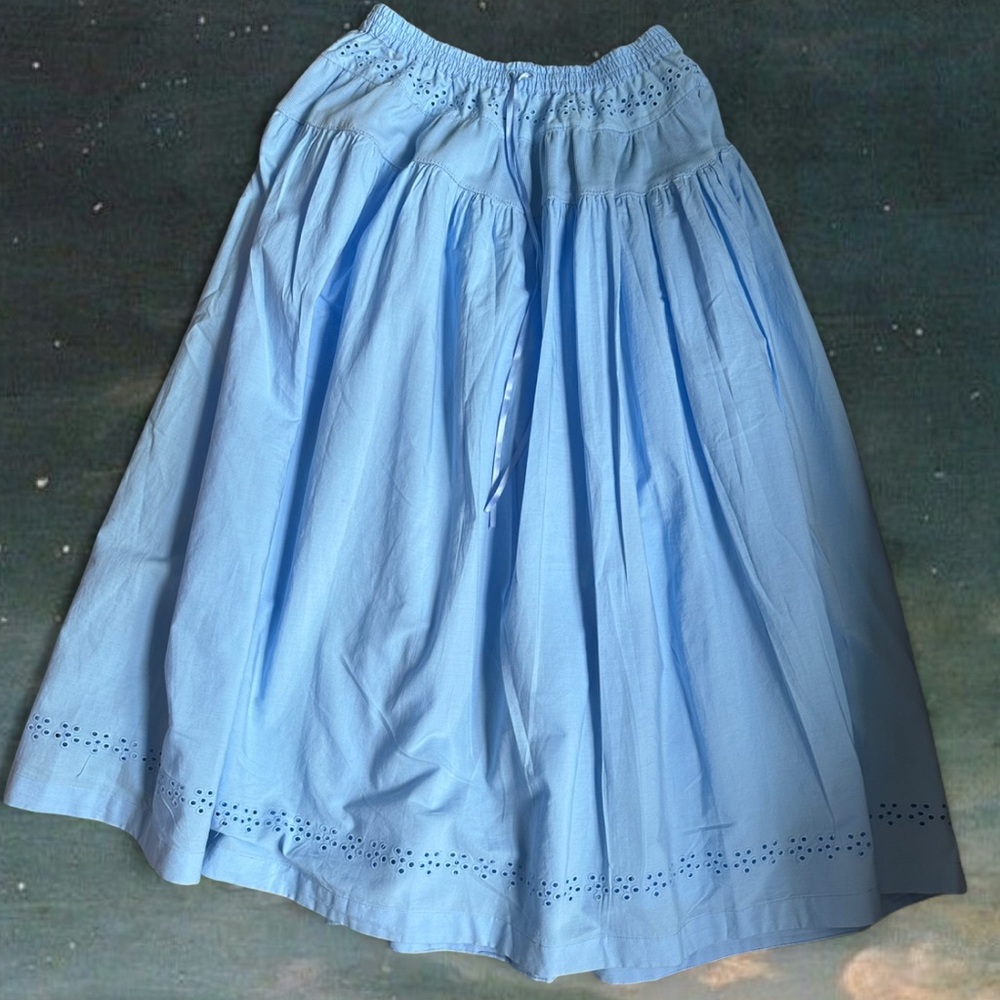 Free people midi blue skirt